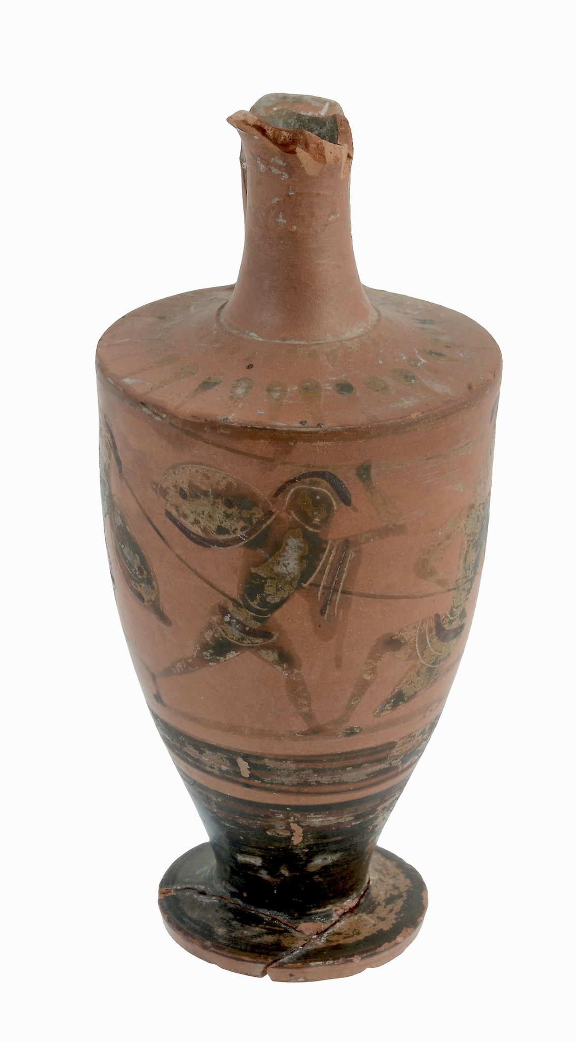 An Attic black-figure lekythos, the body decorated with two hoplite warriors... - Image 4 of 7