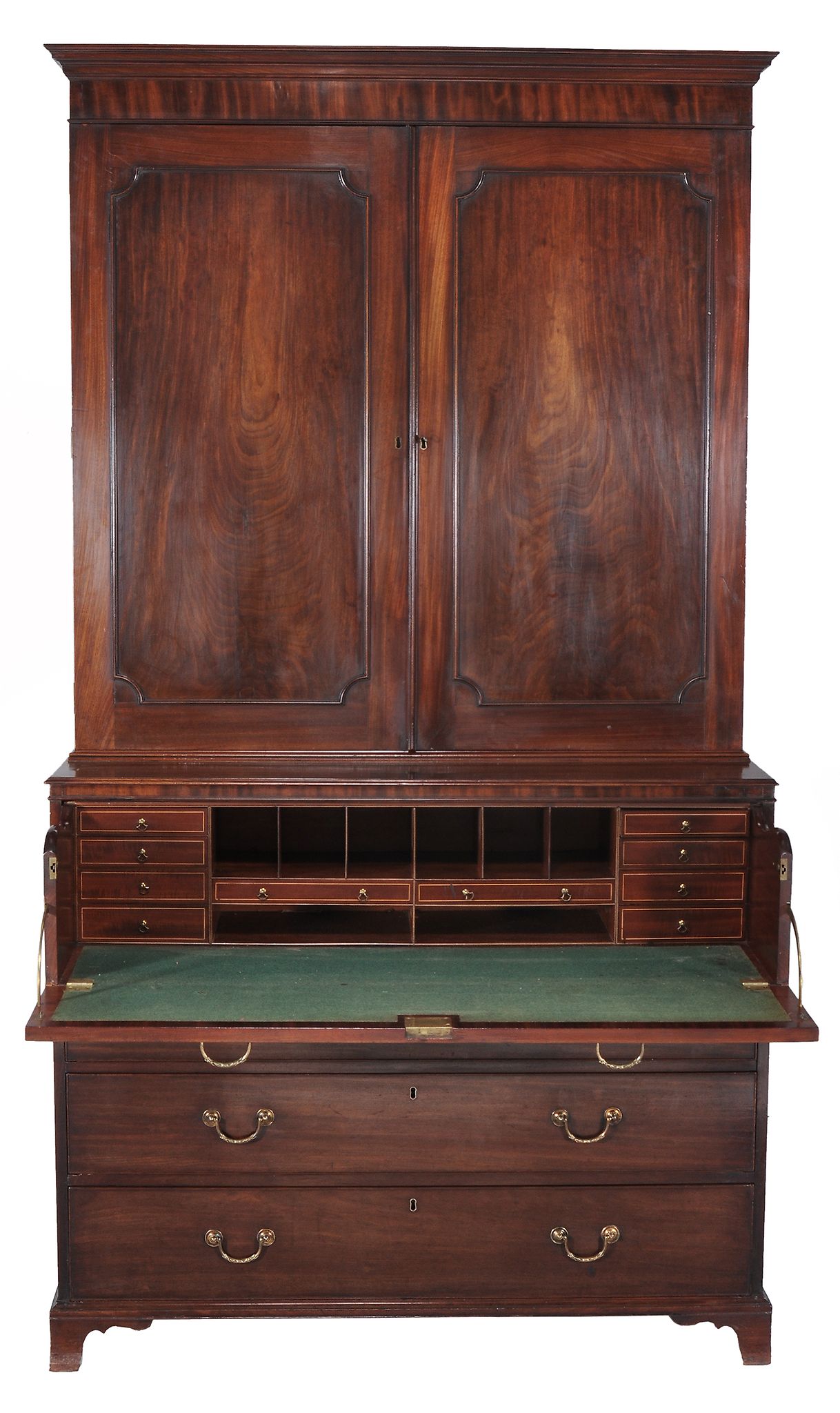 A George III mahogany secretaire bookcase , circa 1780 - Image 2 of 3