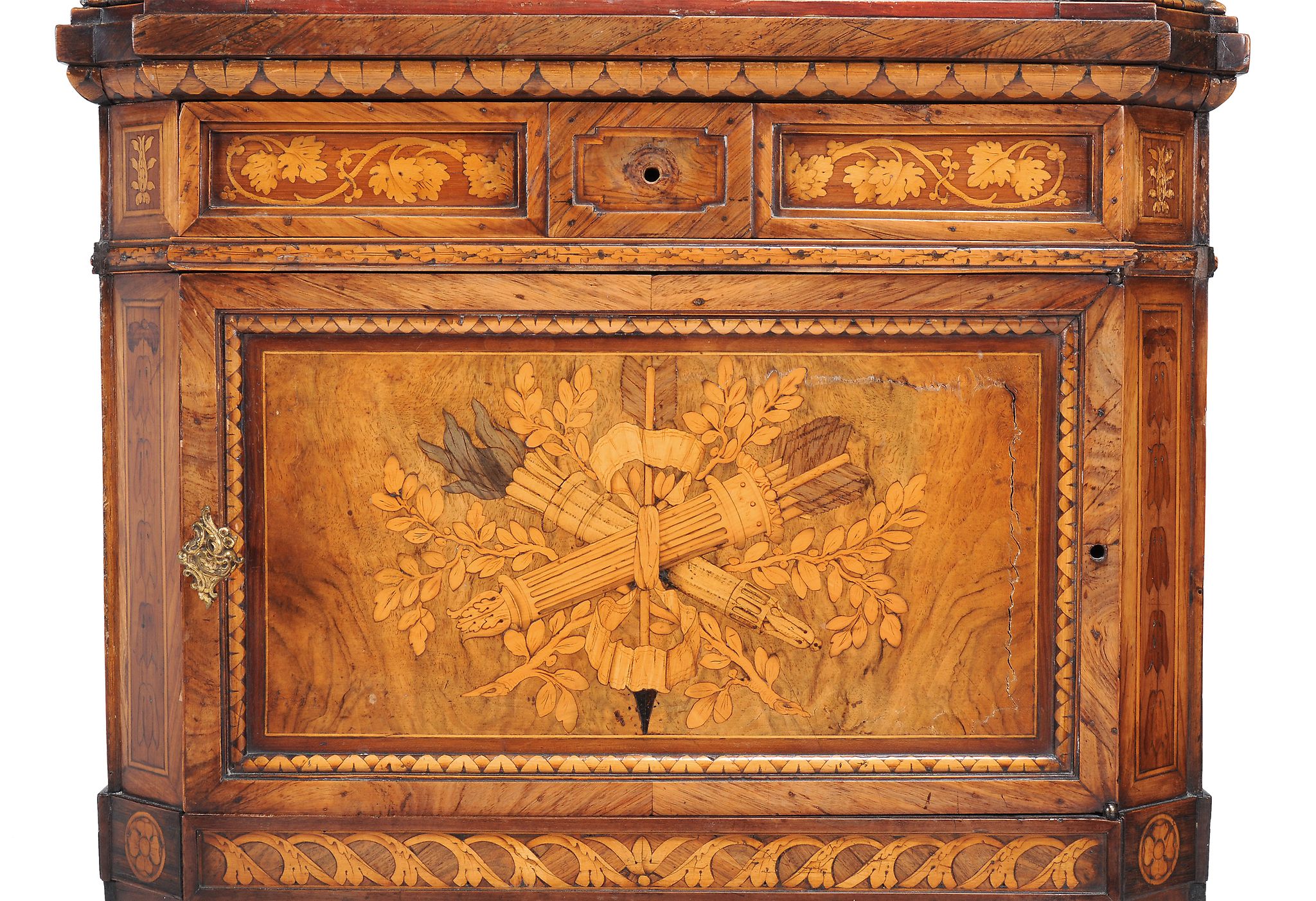 A Continental walnut, rosewood and marquetry cabinet, in Louis XVI style - Image 6 of 7