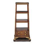 A Regency rosewood and gilt metal mounted four tier whatnot, circa 1815