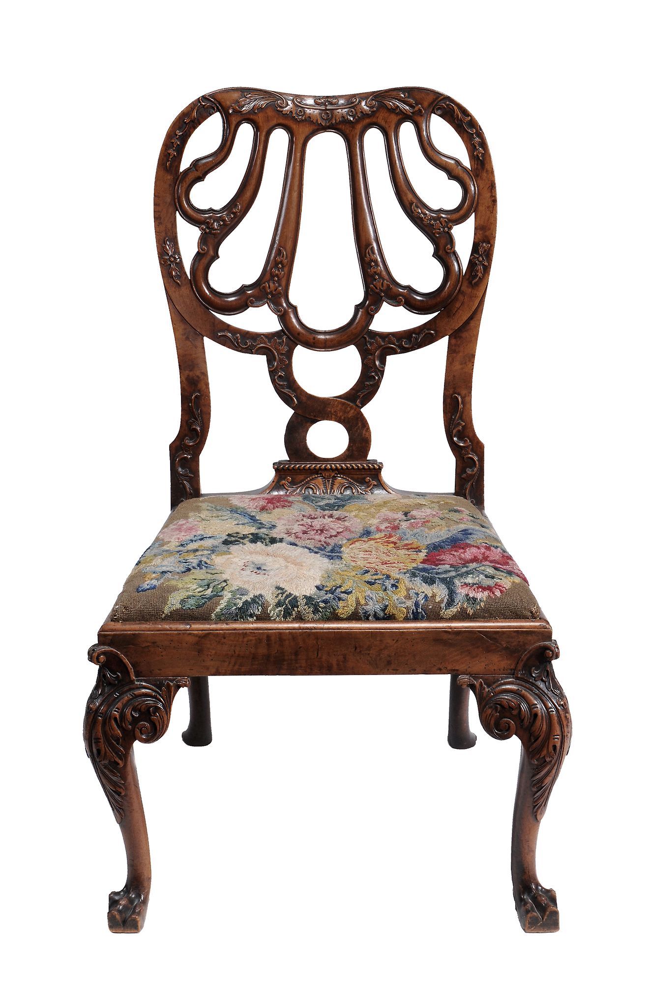 A pair of George II walnut chairs, circa 1735, attributed to Giles Grendey - Image 5 of 5