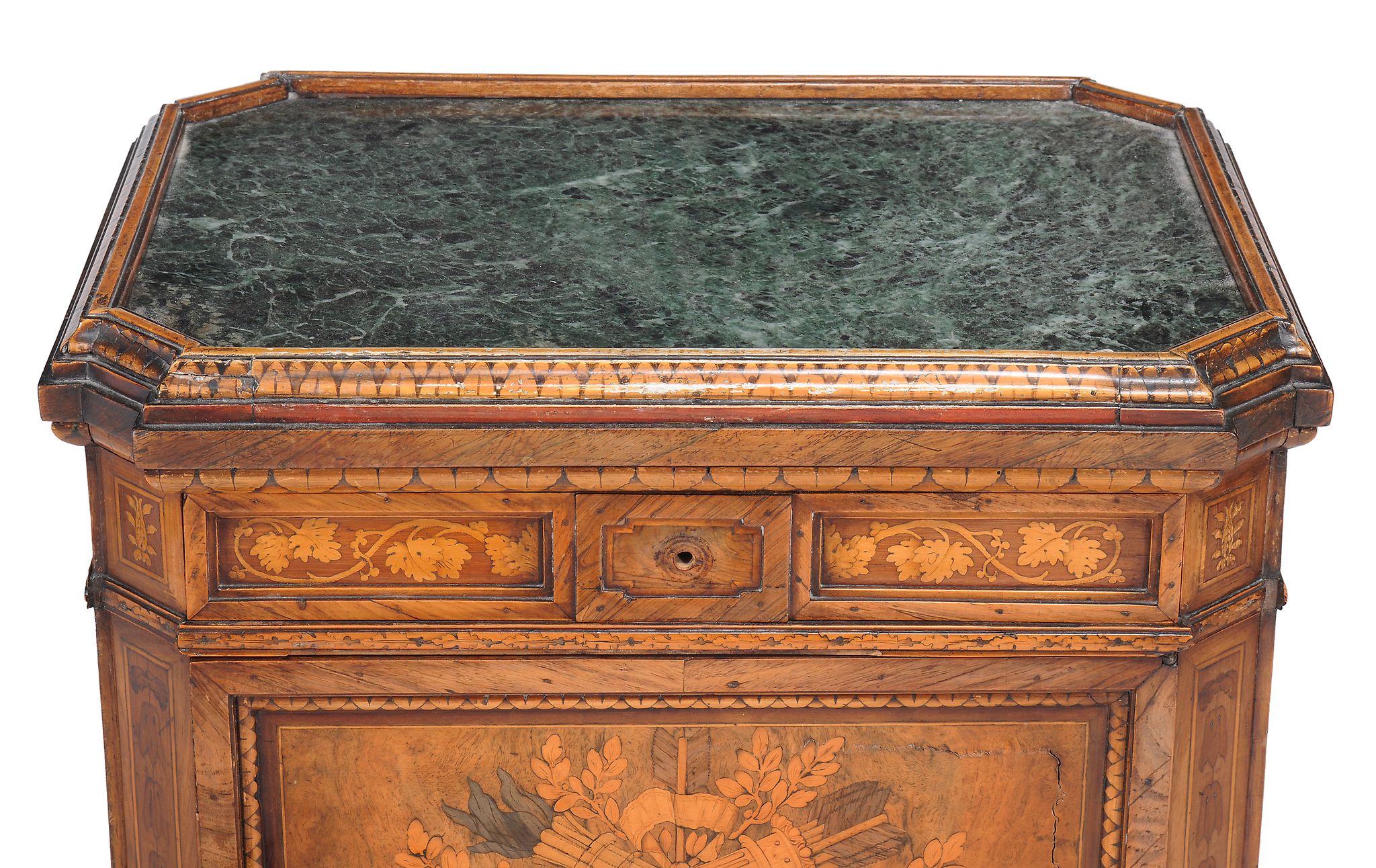 A Continental walnut, rosewood and marquetry cabinet, in Louis XVI style - Image 5 of 7