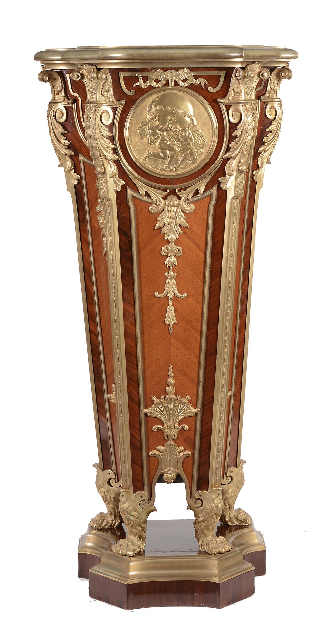 An impressive French Louis XV style ormolu mounted kingwood pedestal clock... - Image 3 of 4