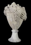 An Imperial Roman marble sculpture of a basket of fruit