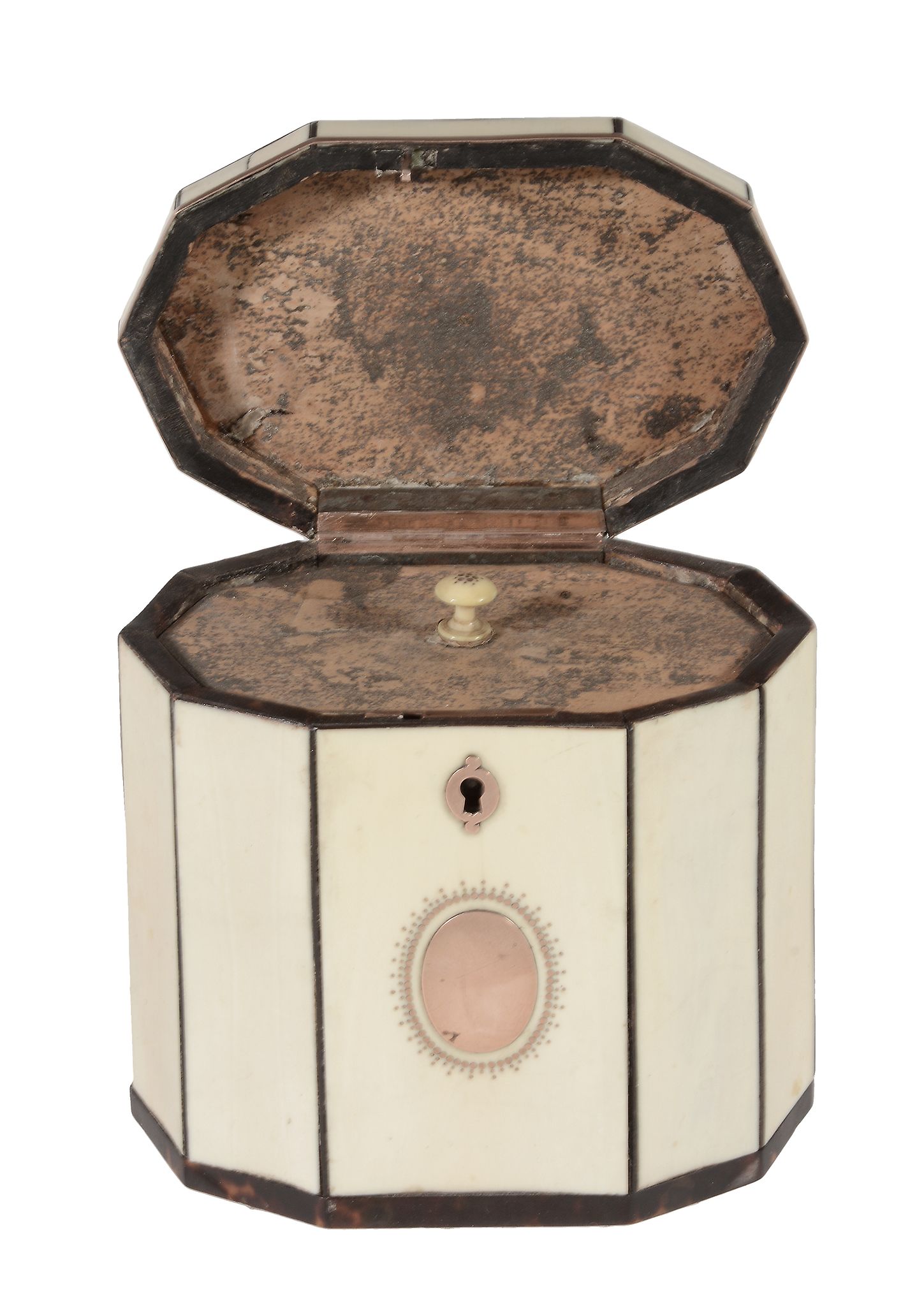 A George III ivory veneered and yellow metal mounted tea caddy - Image 2 of 3