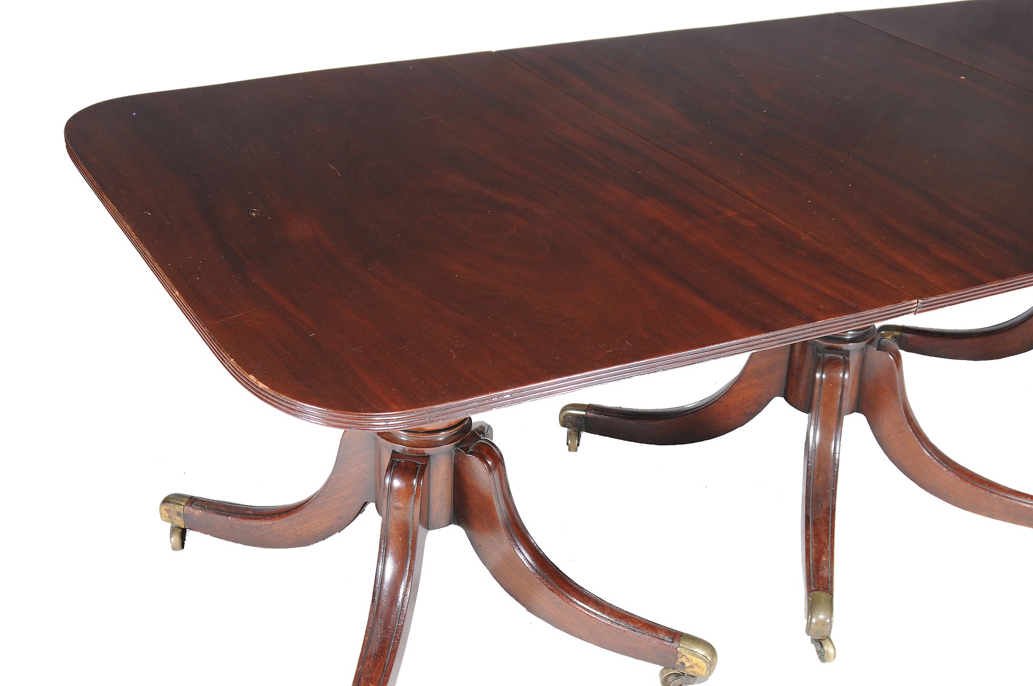 A George III mahogany triple pillar dining table , circa 1800 - Image 2 of 2