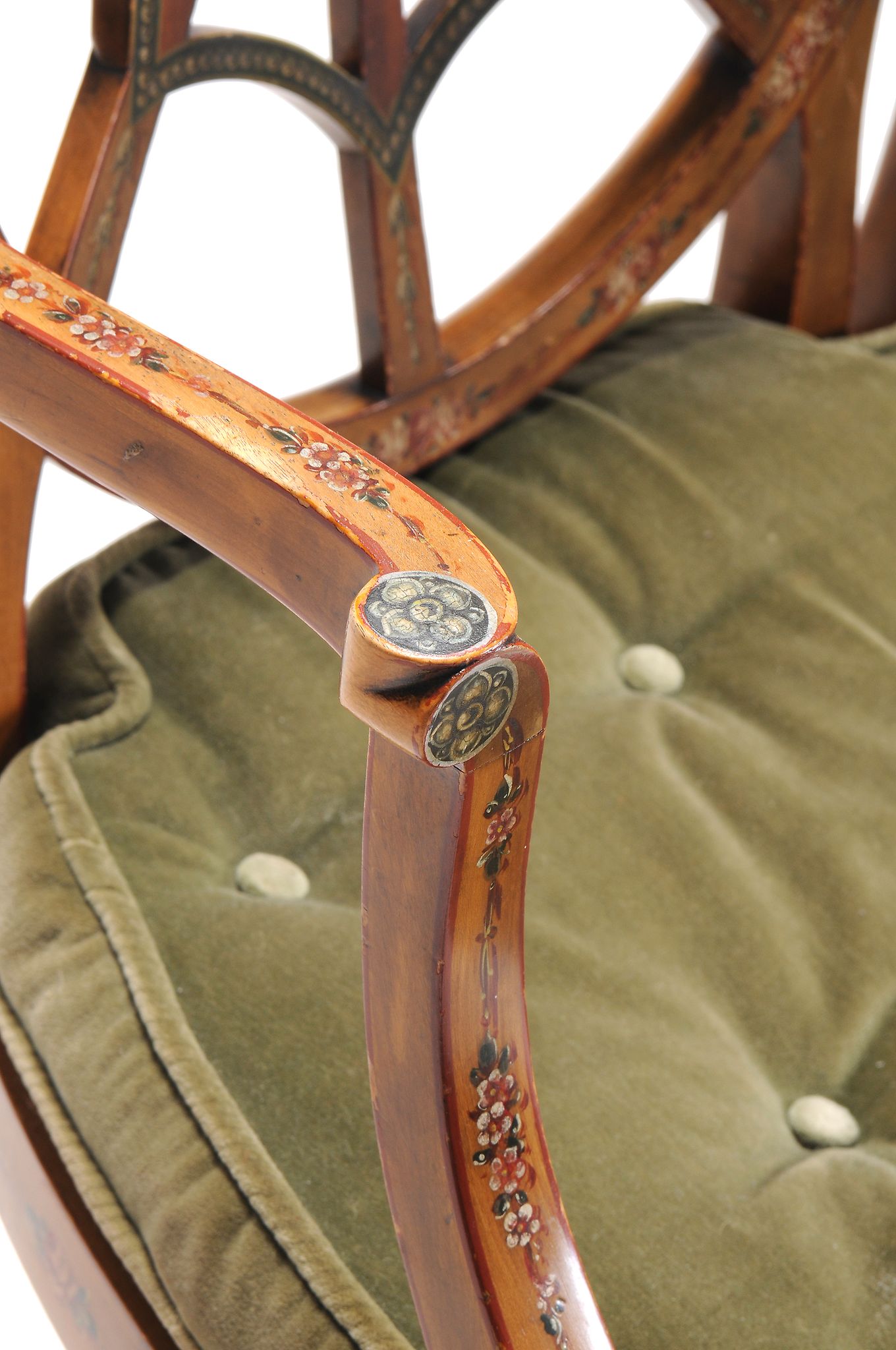 A Victorian painted beech chair back sette, circa 1890 - Image 5 of 5