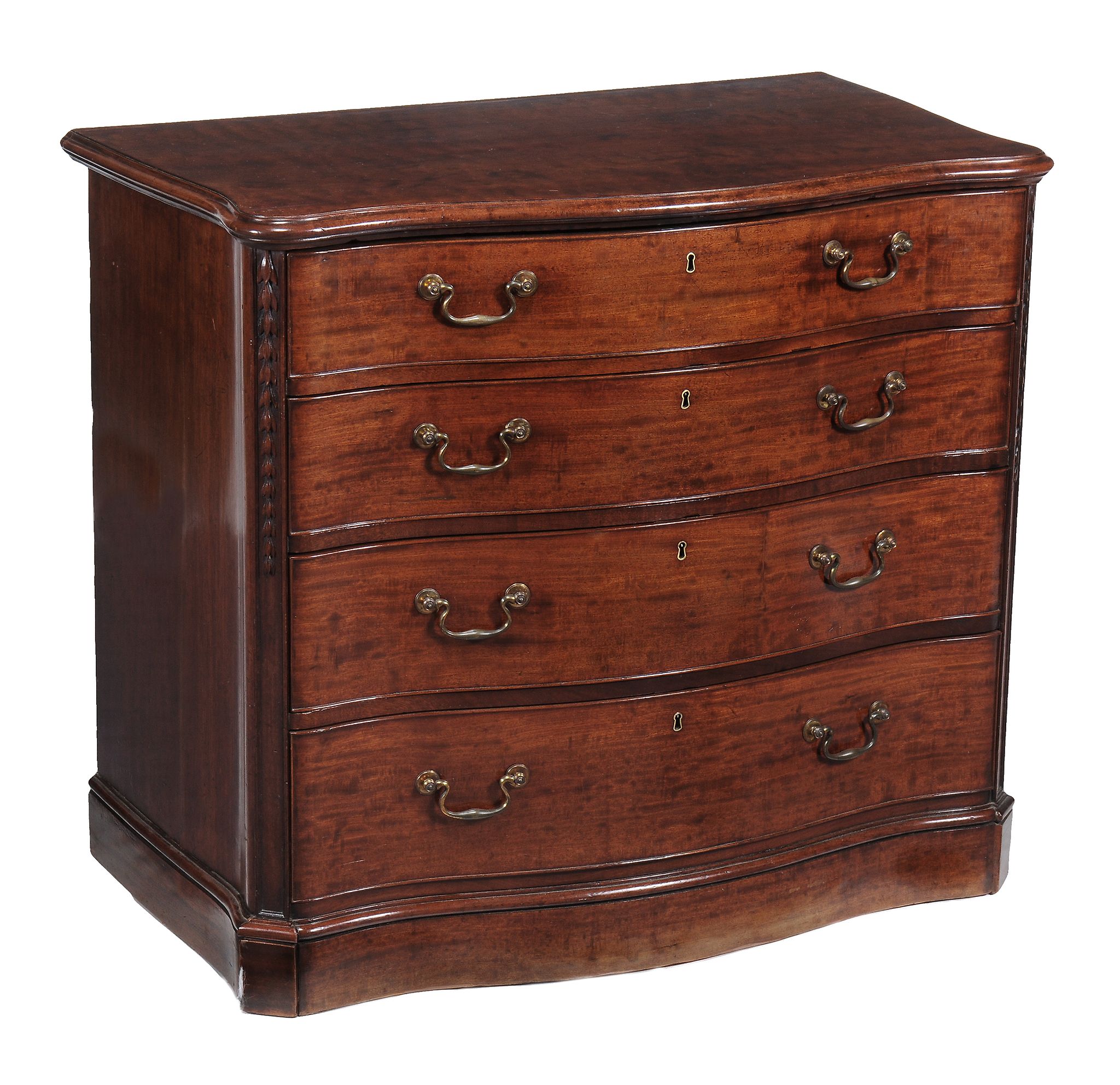 A George III mahogany serpentine chest, circa 1770