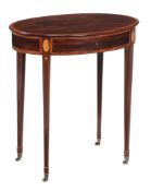 A George III mahogany and rosewood crossbanded side table, circa 1790