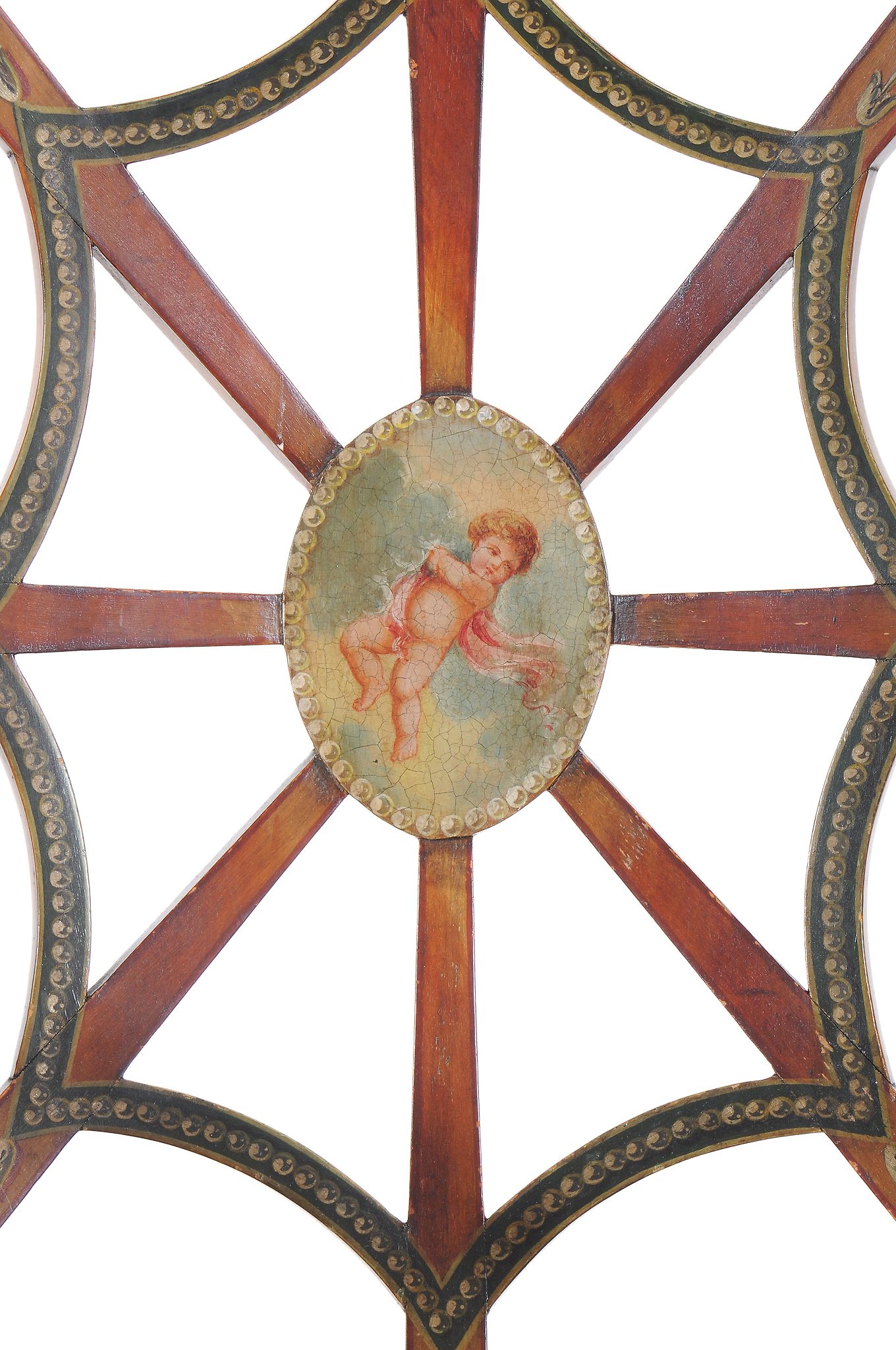 A Victorian painted beech chair back sette, circa 1890 - Image 3 of 5