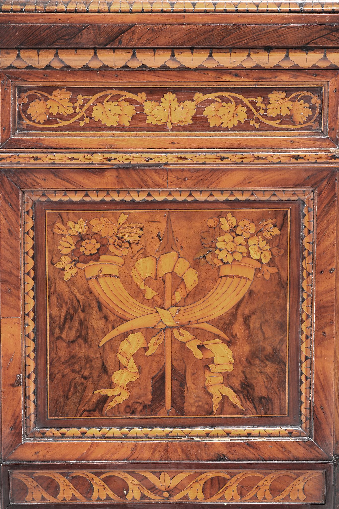 A Continental walnut, rosewood and marquetry cabinet, in Louis XVI style - Image 4 of 7