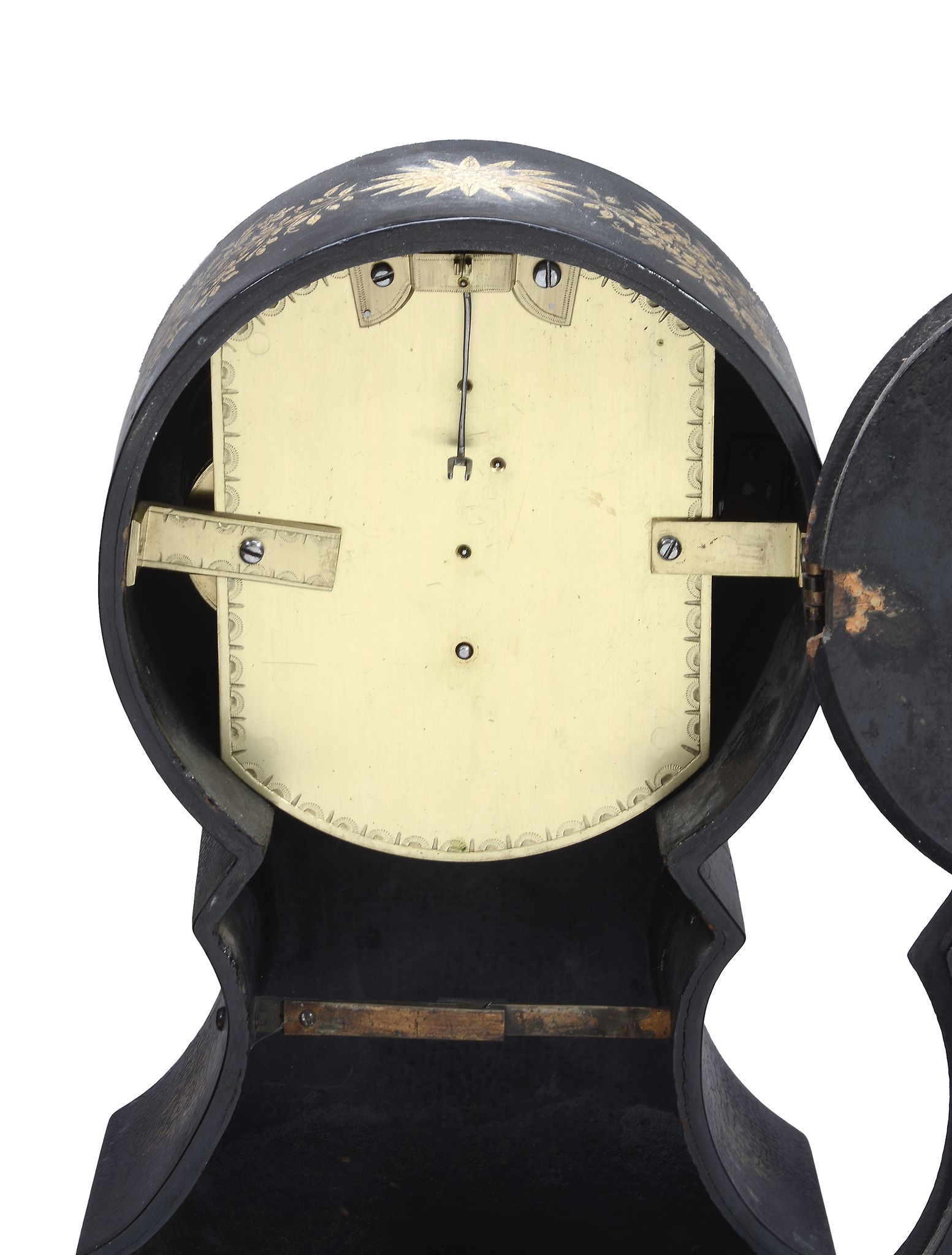 A Regency papier mache mantel timepiece Francis Shuttleworth, London - Image 4 of 4