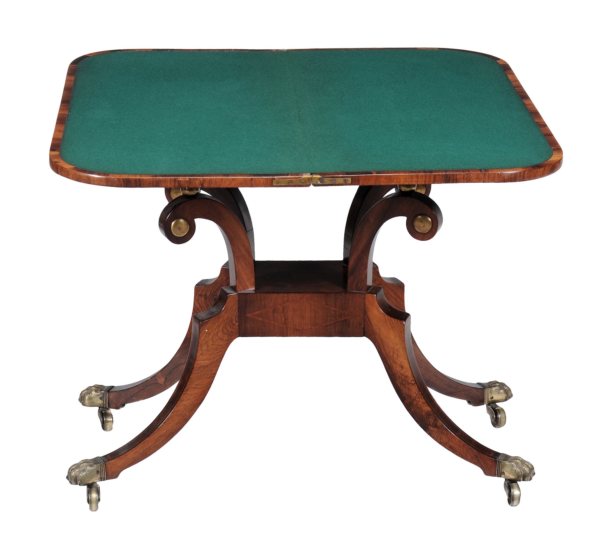 A late Regency rosewood folding card table , circa 1820 - Image 3 of 4