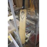 An autographed cricket bat-David Graveney Benefit 1986; Courtney Walsh, Jack Russell, David 'Sid'