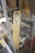 An autographed cricket bat-David Graveney Benefit 1986; Courtney Walsh, Jack Russell, David 'Sid'