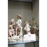 A Royal Dux figure group of a courting couple, 57cm high, a Royal Dux figure group of male and