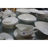 A quantity of white ribbed Portmeirion dinner and tea ware, designed by Sophie Conran (approximately