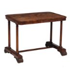 A George IV mahogany occasional table, circa 1825, the rectangular top with rounded corners above