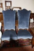 Two similar walnut and upholstered high back chairs, early 18th century and later Best Bid