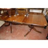 A Georgian style mahogany double pedestal dining table,178cm x 104cm.