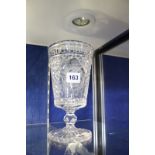 A glass commemorative celery vase, Robert the Bruce, 22.5cm high