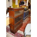 A Globe Wernicke three glazed section bookcase.86cm wide x 115cn high.