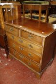 A 19th Century mahogany chest of drawers two over three drawers on bracket feet.91cm wide x 52cm