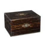 A Victorian coromandel and mother-of-pearl inlaid dressing case refitted as a humidor, circa 1880