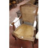 A Louis XV style caned open armchair (a/f) Best Bid