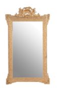 A Victorian giltwood and composition wall mirror, circa 1870, the rectangular plate within a foliate