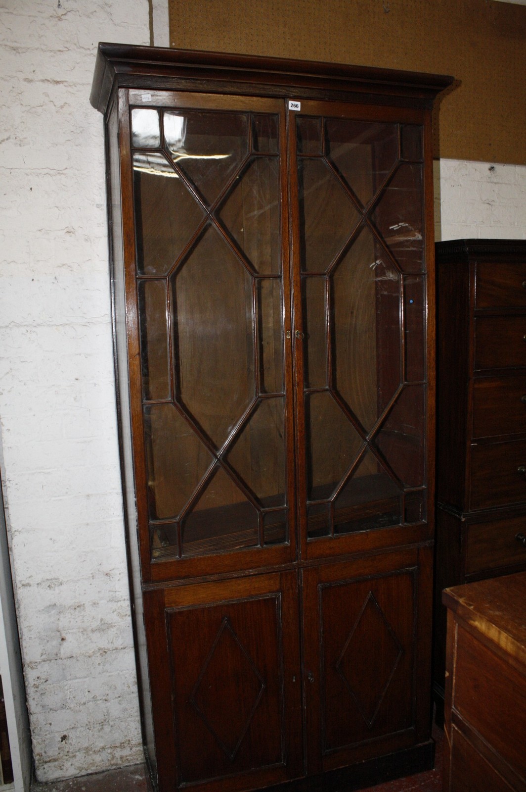 A Georgian style mahogany china cabinet 210cm, high, 98cm wide