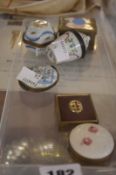 Three 20th Century Limoges enamelled porcelain patch boxes and three other boxes -6 Best Bid