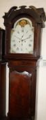 A George III inlaid mahogany eight-day longcase clock with moonphase, circa 1805, the four pillar