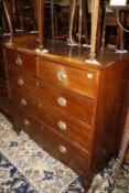 A George IV mahogany chest of drawers, two over three.108cm w x 51cm d x 107cm h.