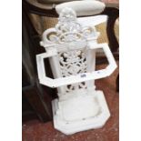 A Victorian cast iron stick stand, painted white, Serial No R8270 No 98 to base. Best Bid
