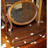 A mixed lot of furniture to include a 19th Century mahogany toilet mirror, two bedside cupboards,