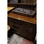 A 19th Century mahogany chest of three long drawers 84cm high, 92cm wide Best Bid