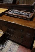 A 19th Century mahogany chest of three long drawers 84cm high, 92cm wide Best Bid