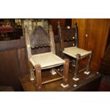 A pair of Indian child's chairs with rush seats Best Bid