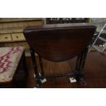 A mahogany sutherland table and a stool -2