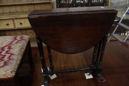 A mahogany sutherland table and a stool -2