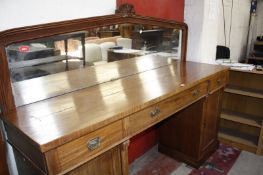 A 19th Century mahogany pedestal sideboard with mirror back 200cm length