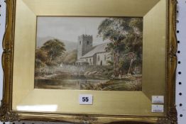 John Thwaite (19th Century School) Grasmere Church Watercolour Signed lower left 17cm x 25cm; And