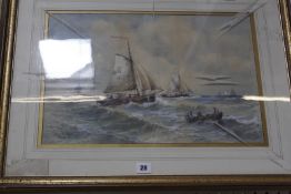 Rowing out to ship Charles Frederick Allbon (1856-1926) Rowing out to ship Watercolour Signed