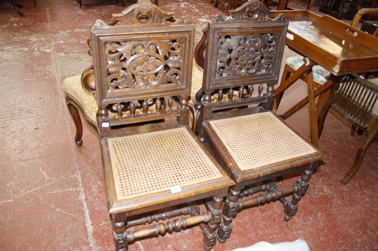Two oak chairs