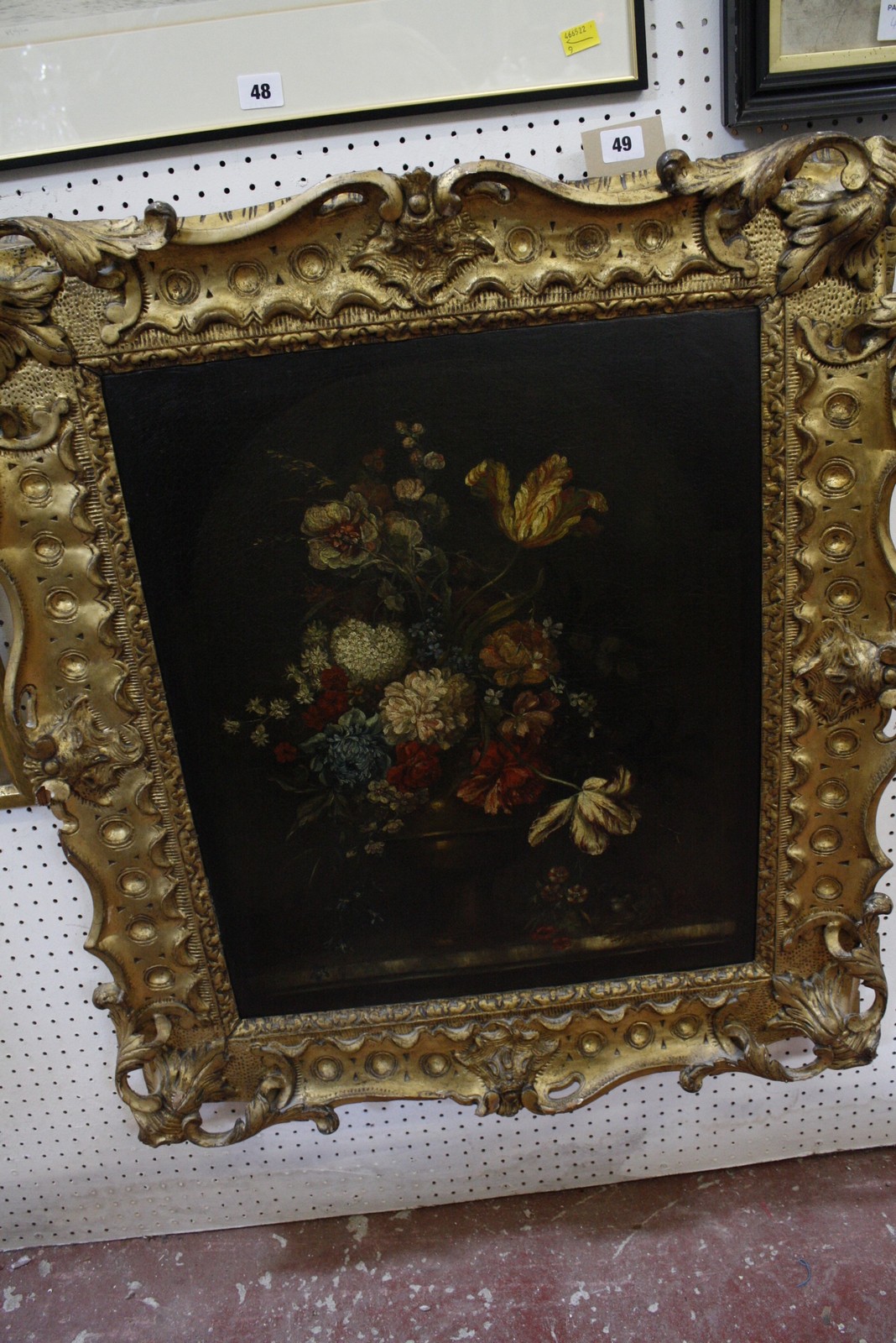 Continental School (19th Century) Still life of flowers Oil on canvas Unsigned 59.5cm x 48.5cm