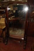A Victorian style mahogany cheval mirror 154cm high, 87cm wide