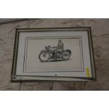 Connolly (20th Century) Harley Davidson, 1926 Pen and ink Signed lower right 25.5cm x 35.5cm