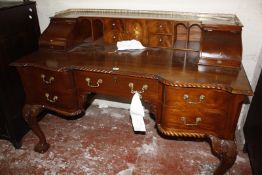 A mahogany carlton house desk in George III style, late 20th century, after the style of