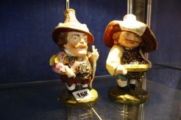 A pair of Royal Crown Derby models of Mansion House dwarfs, 17cm and 18cm high -2